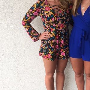 Black, bell sleeved romper